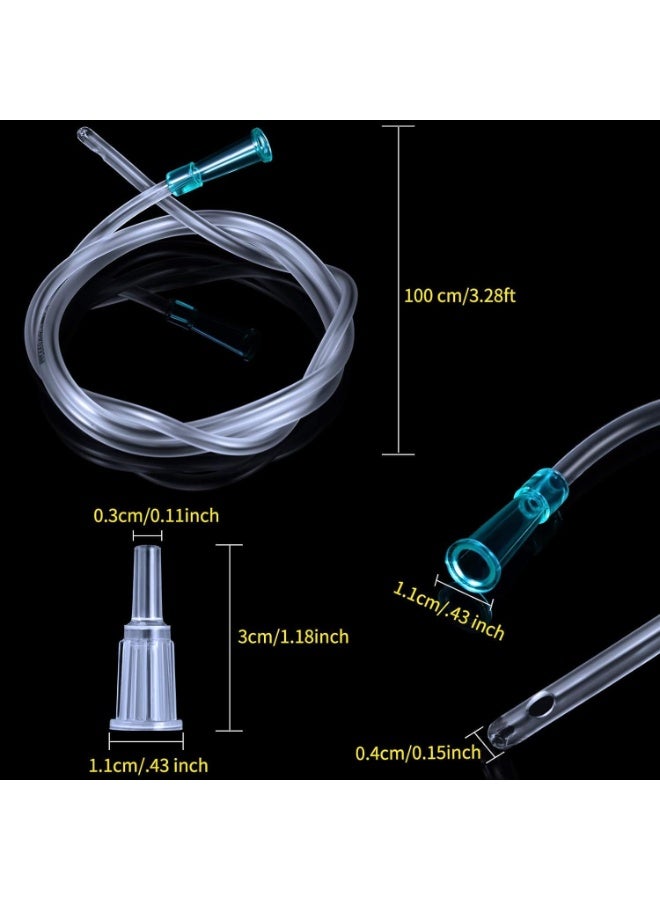 YelaJoy 2 Pcs Large Plastic Syringe with Tube 2 Pieces 40 Inch Handy Plastic Tubing and 2 Pieces Connections for Scientific Lab, Glue Dispensing, Watering, Refilling, Feeding and Measuring - Image 4